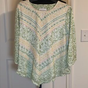 Alfred Dunner Green Blouse Size XL
